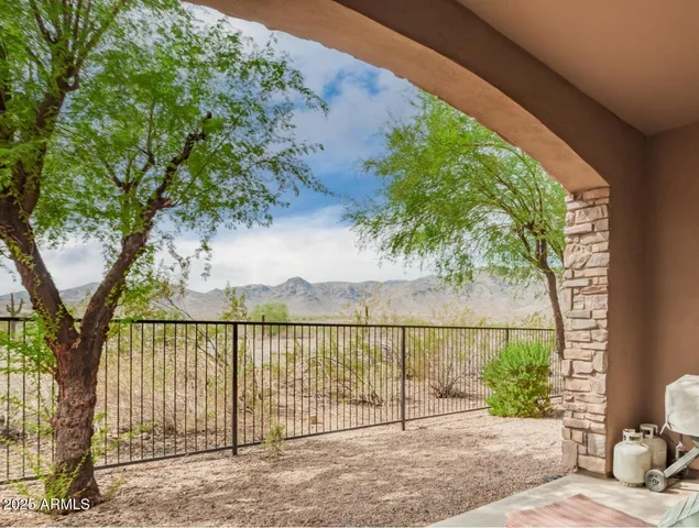 a view of a street from a balcony