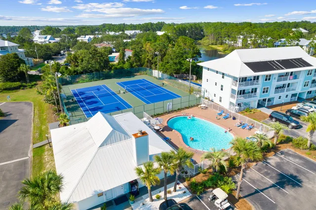 an aerial view of a city