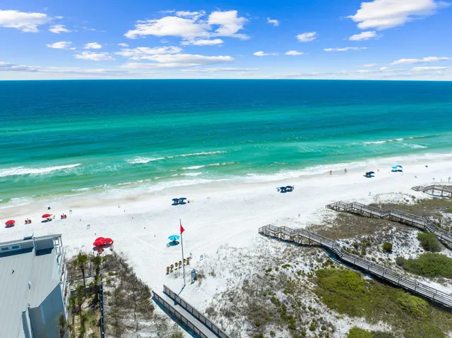 a view of an ocean and beach