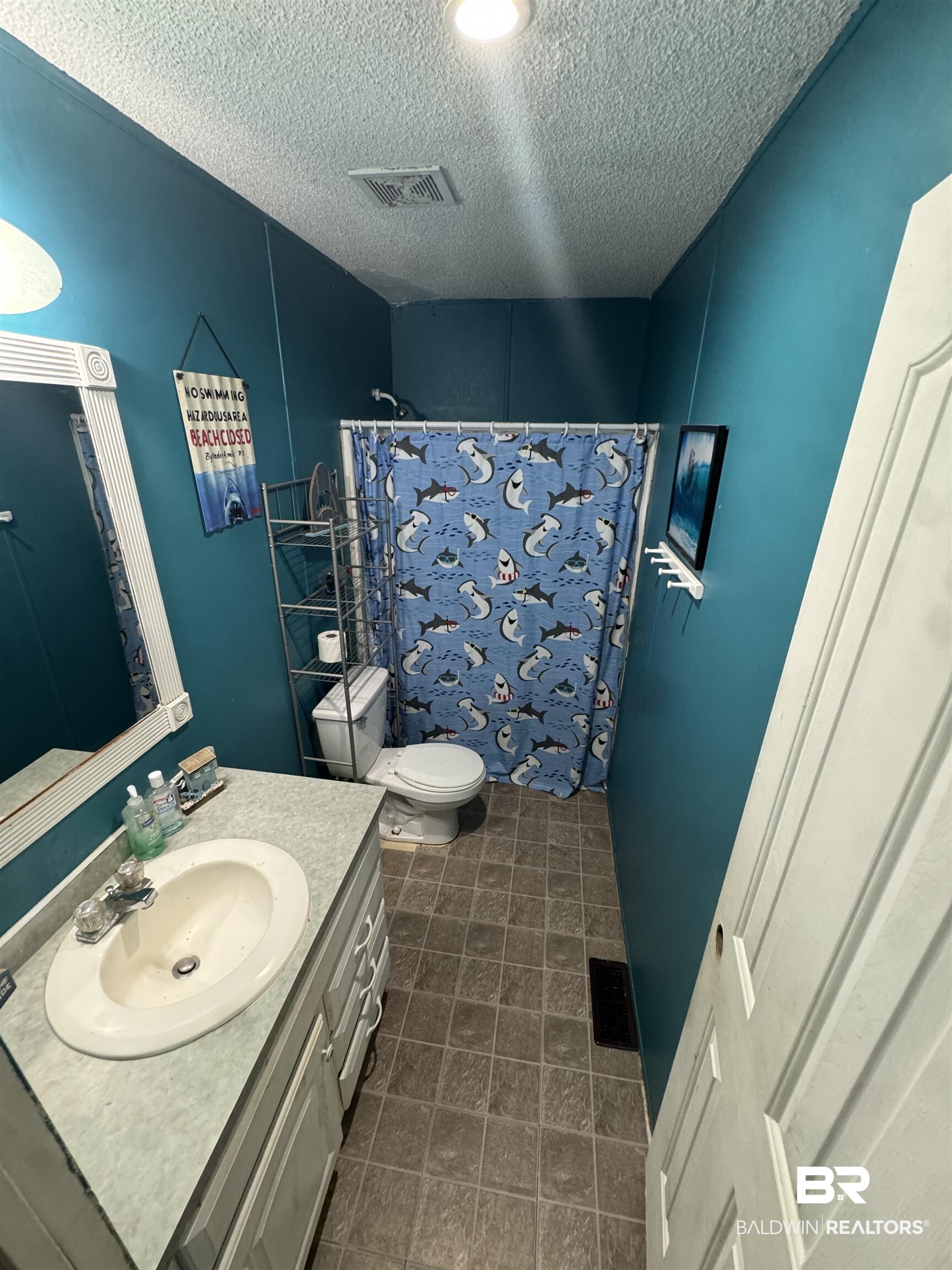 51235 Phillipsville Road Bay Minette, AL 36507 - Photo 38 of 63 Full bath with vanity, a shower with curtain, and a textured ceiling