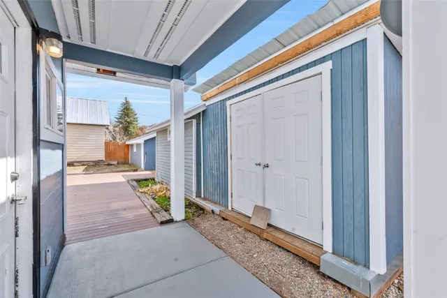 a view of a house with a patio