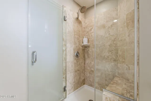 a bathroom with a shower