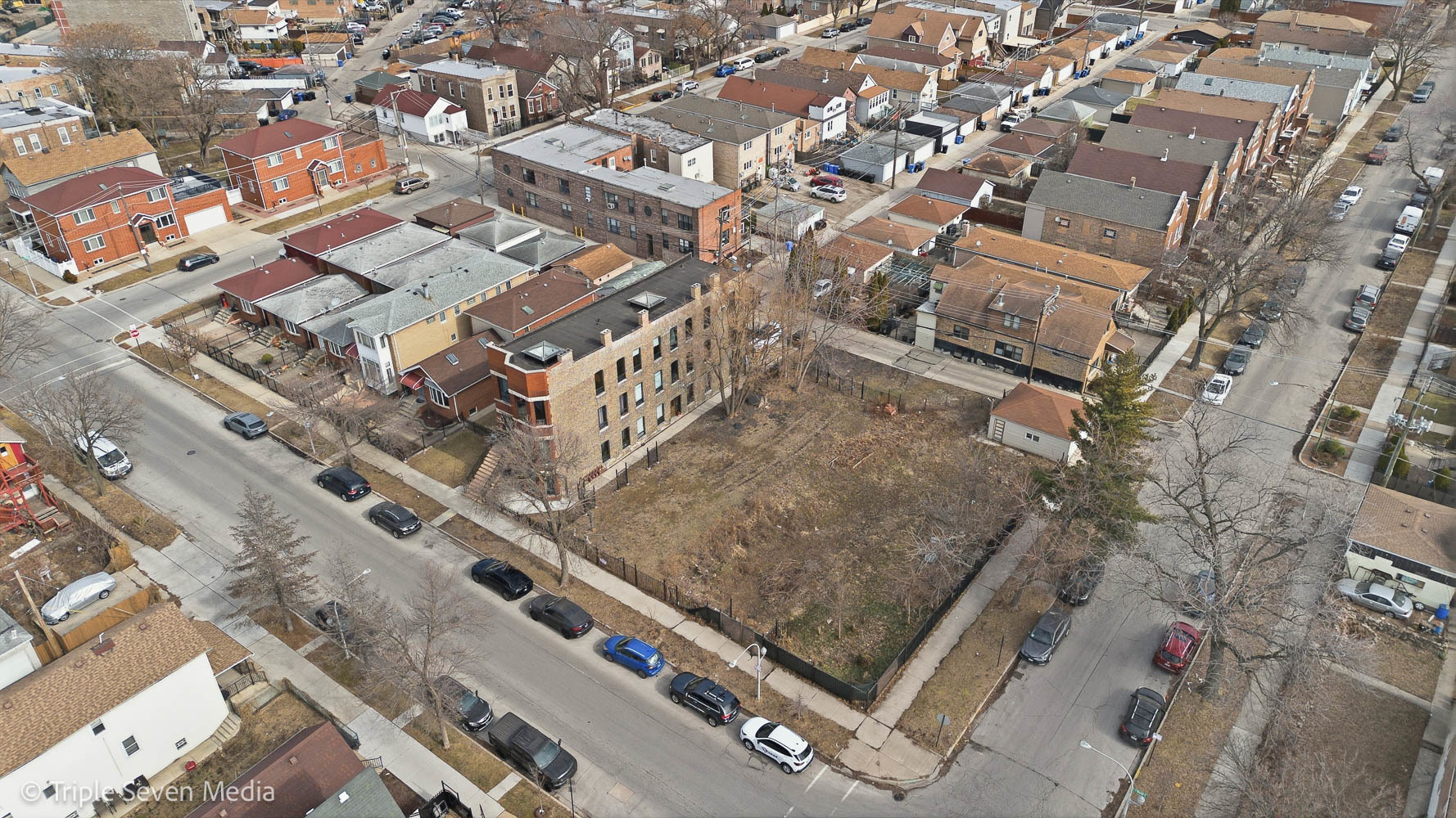 3315 South Wood Street Chicago, IL 60608 - Photo 18 of 80 an aerial view of residential houses with outdoor space