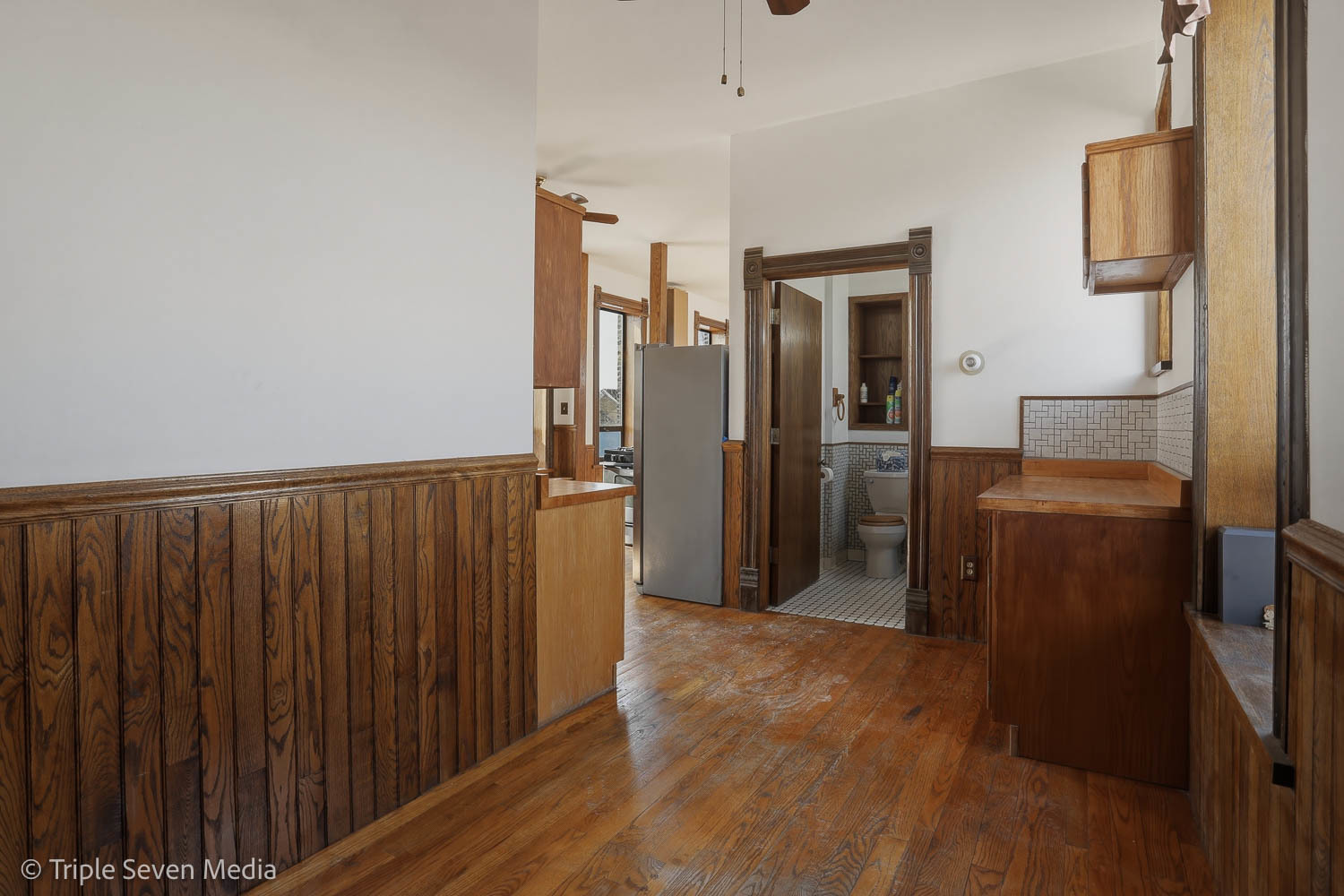 3315 South Wood Street Chicago, IL 60608 - Photo 49 of 80 a view of hallway with wooden floor