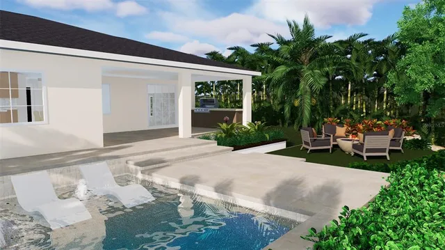 a view of a house with backyard