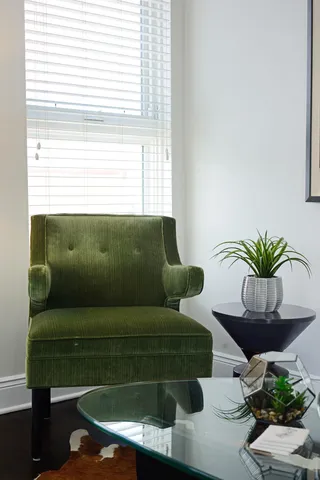 a view of dining room with furniture