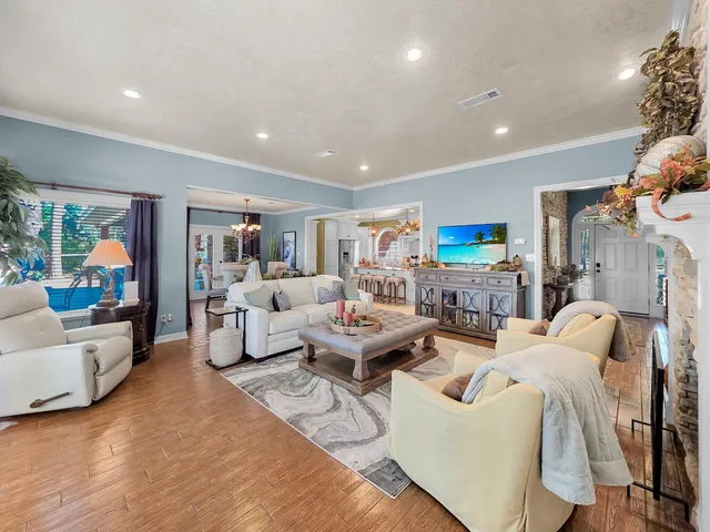 a living room with furniture and a couch