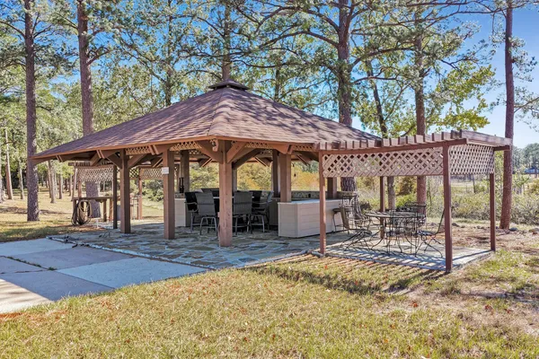 a view of a house with a patio