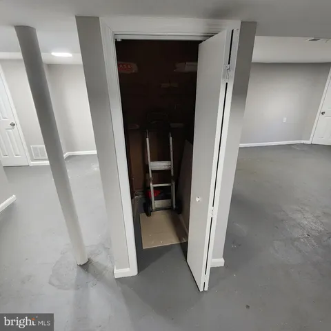 an empty room with closet