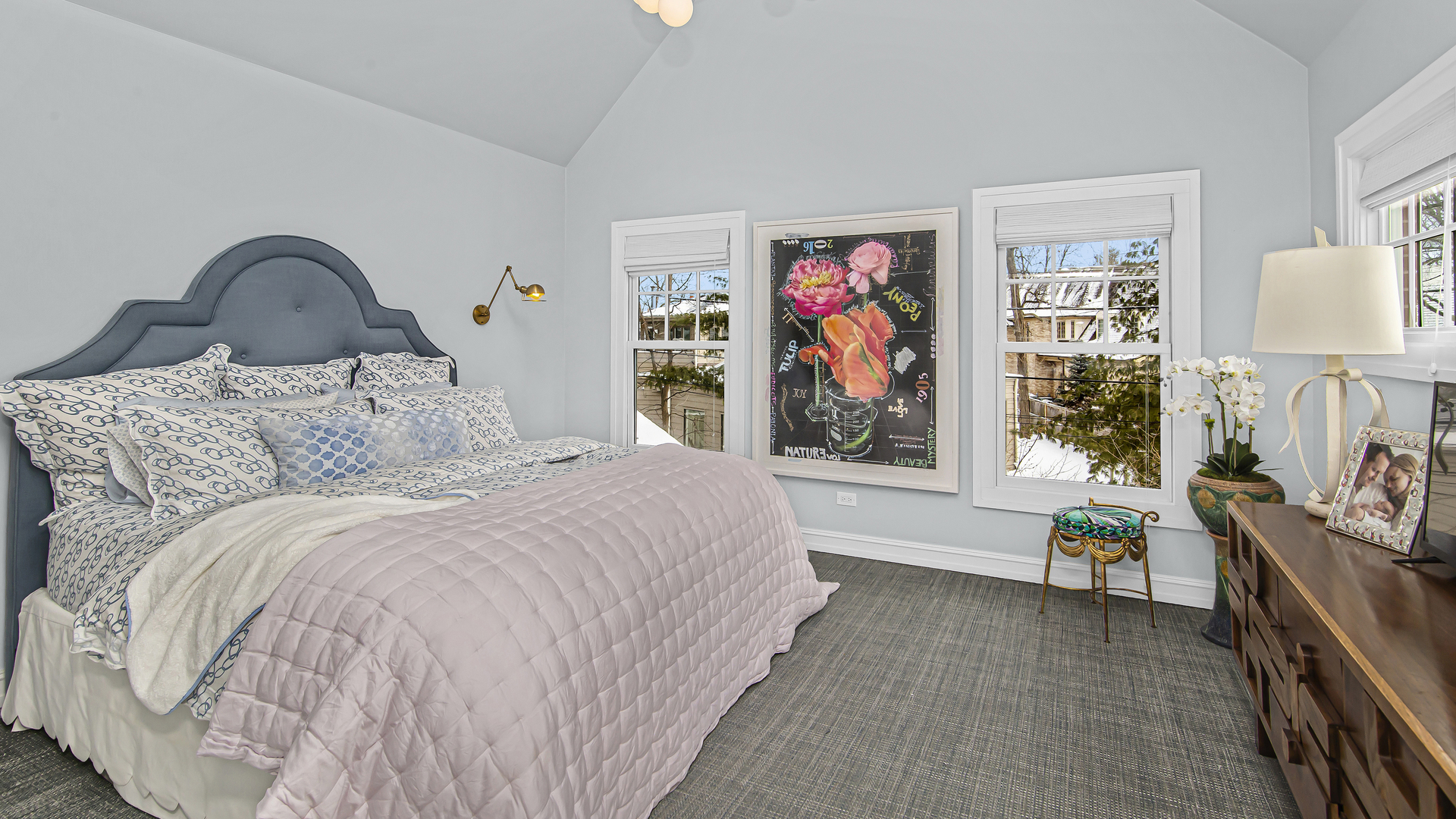 159 Fuller Lane Winnetka, IL 60093 - Photo 10 of 13 a bedroom with a bed and a painting on the wall