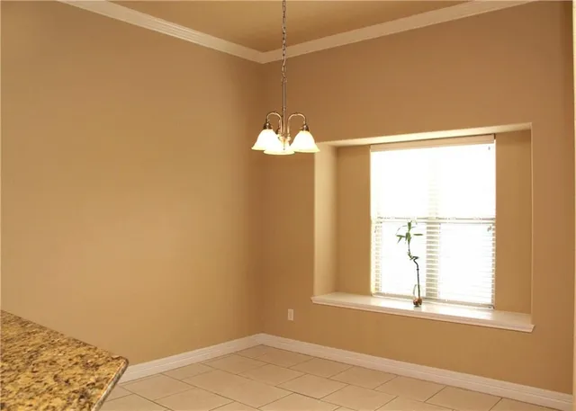 a view of a small space with a window