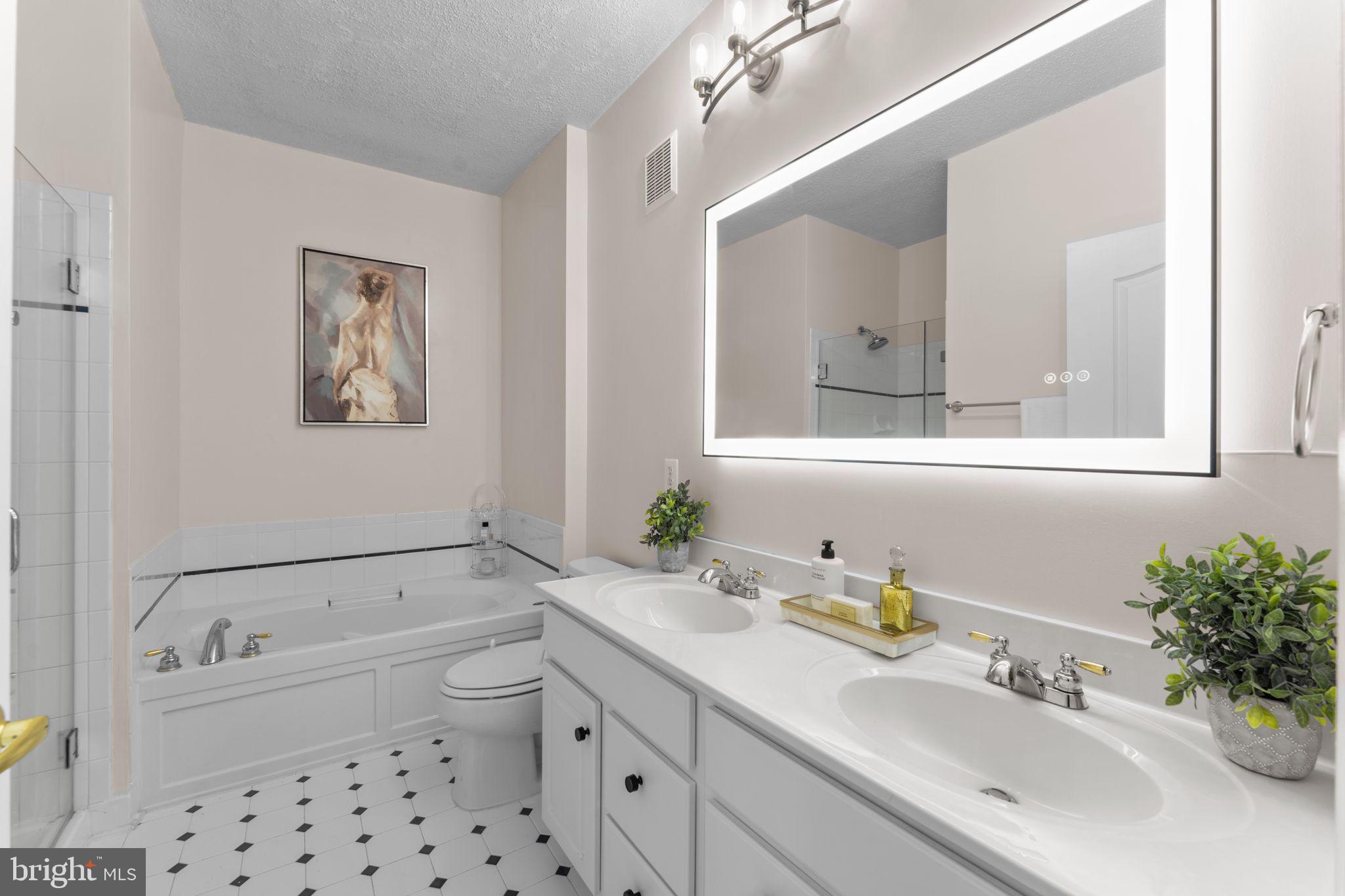 12170 Abington Hall Place, Unit 201 Reston, VA 20190 - Photo 17 of 39 a bathroom with a sink a toilet and a mirror