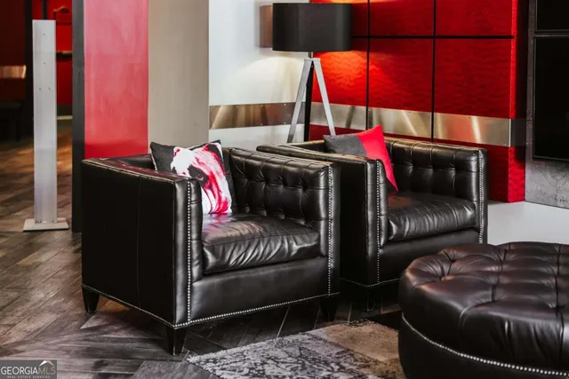 a bedroom with a bed and a closet