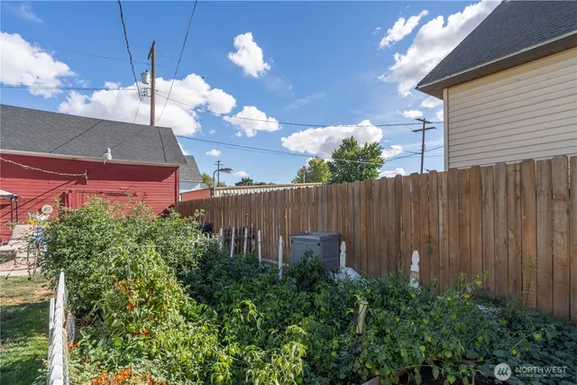 a view of a backyard