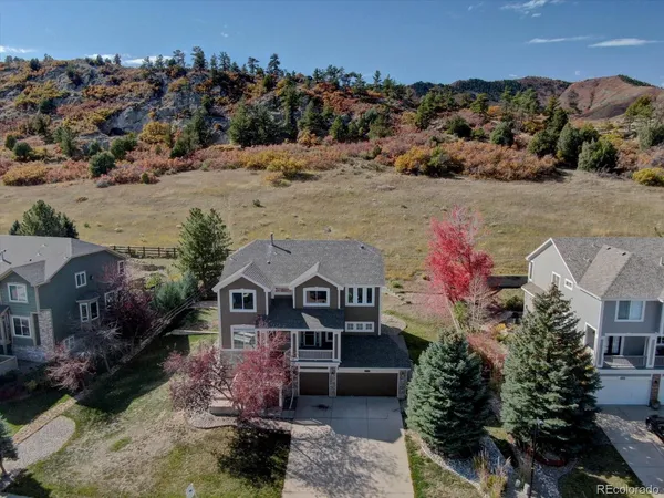 an aerial view of a house