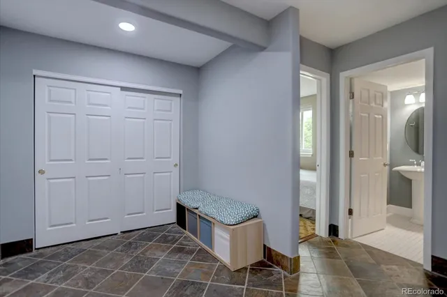 a view of a black and white checkered floor