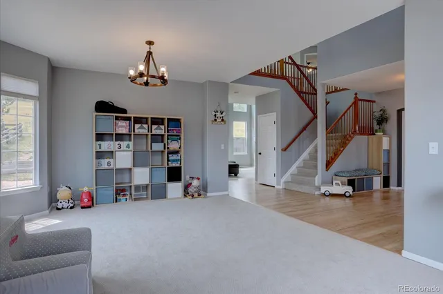 a view of a livingroom with furniture