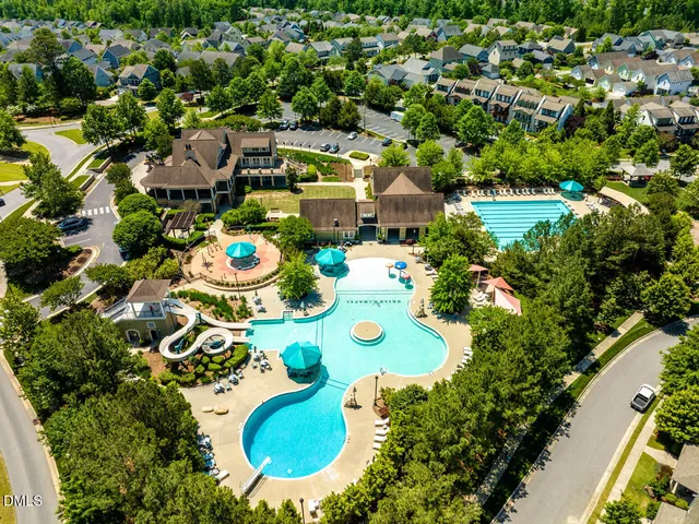 an aerial view of a house