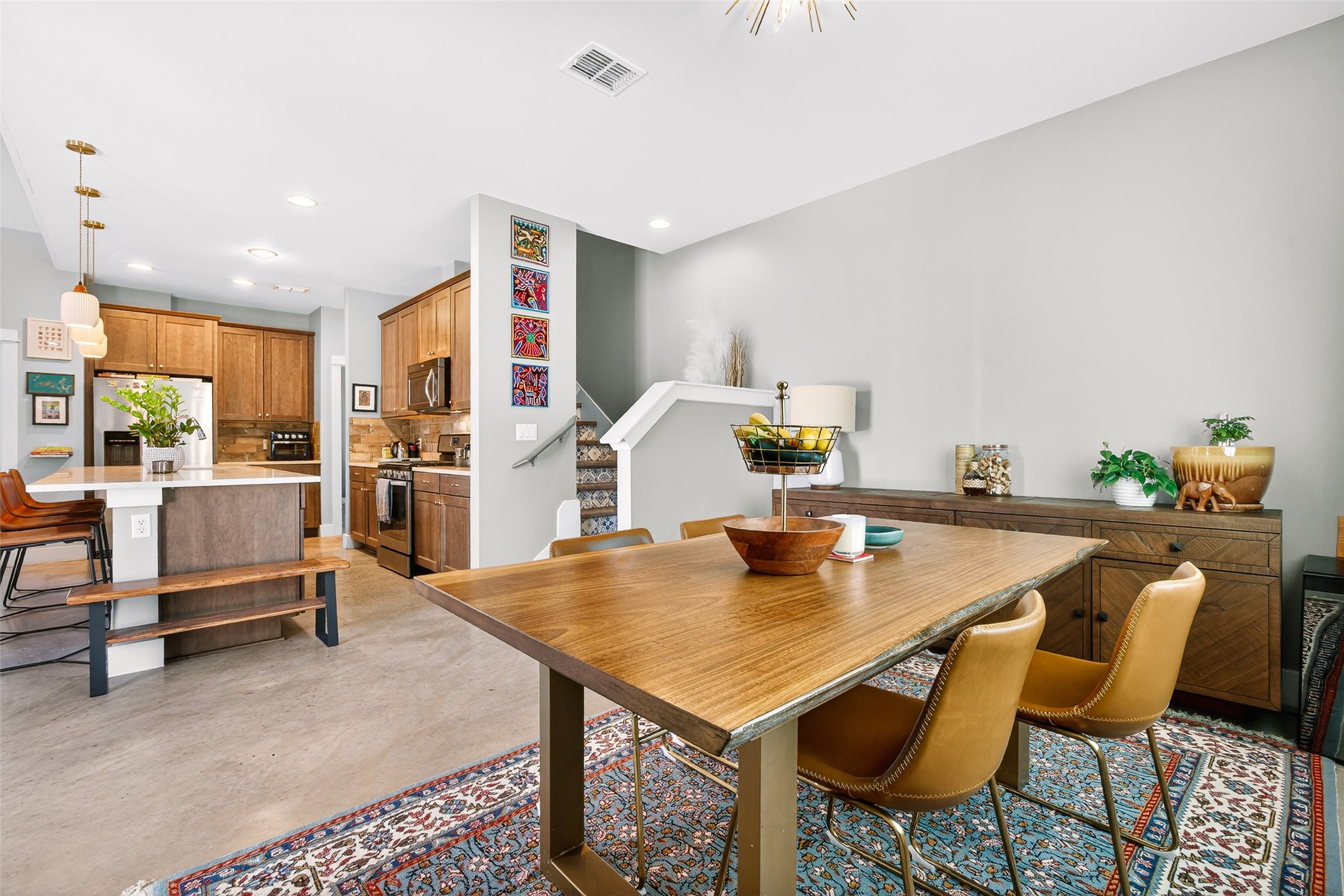 4917 Sunset Trail, Unit A Austin, TX 78745 - Photo 13 of 36 Dining area with concrete floors and recessed lighting