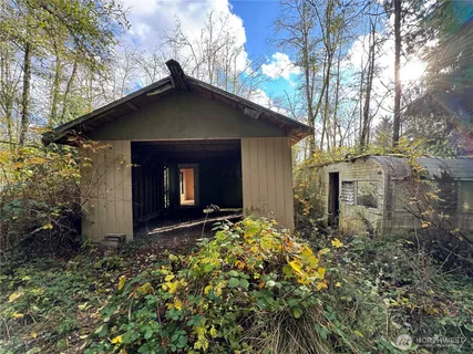 a view of a backyard