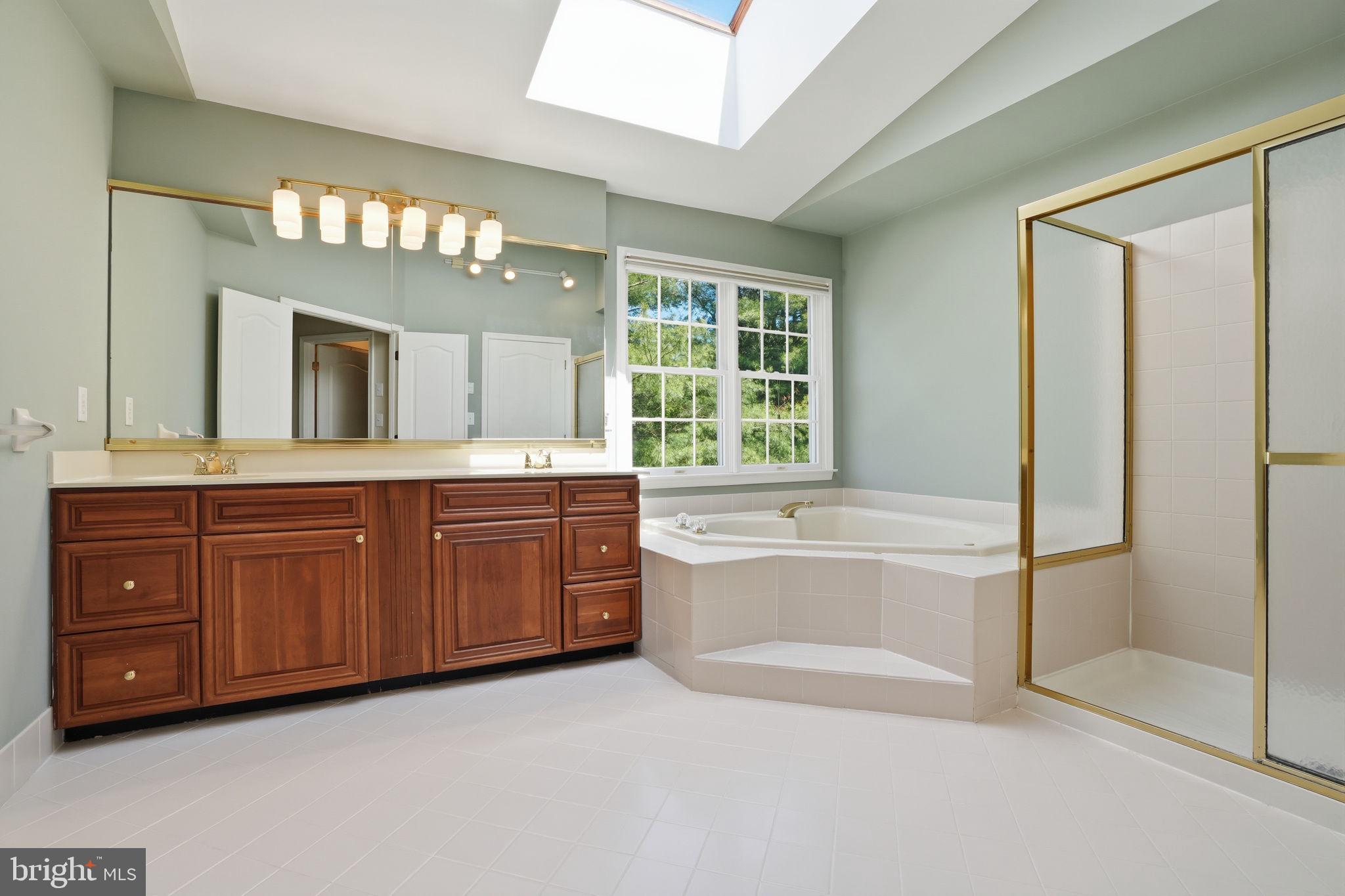 53 Alexanders Court Newtown, PA 18940 - Photo 31 of 61 a spacious bathroom with a granite countertop sink and a bathtub