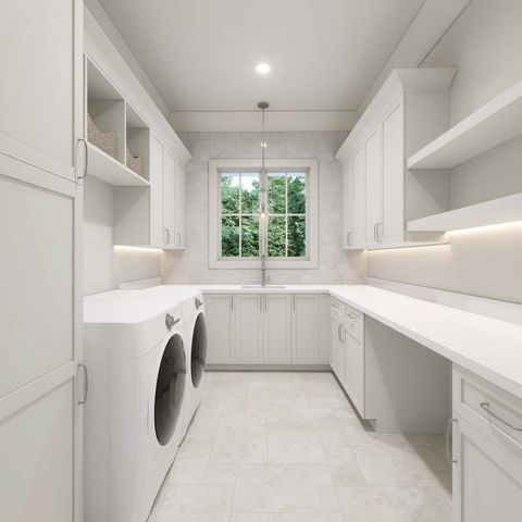 a room with a sink and cabinets