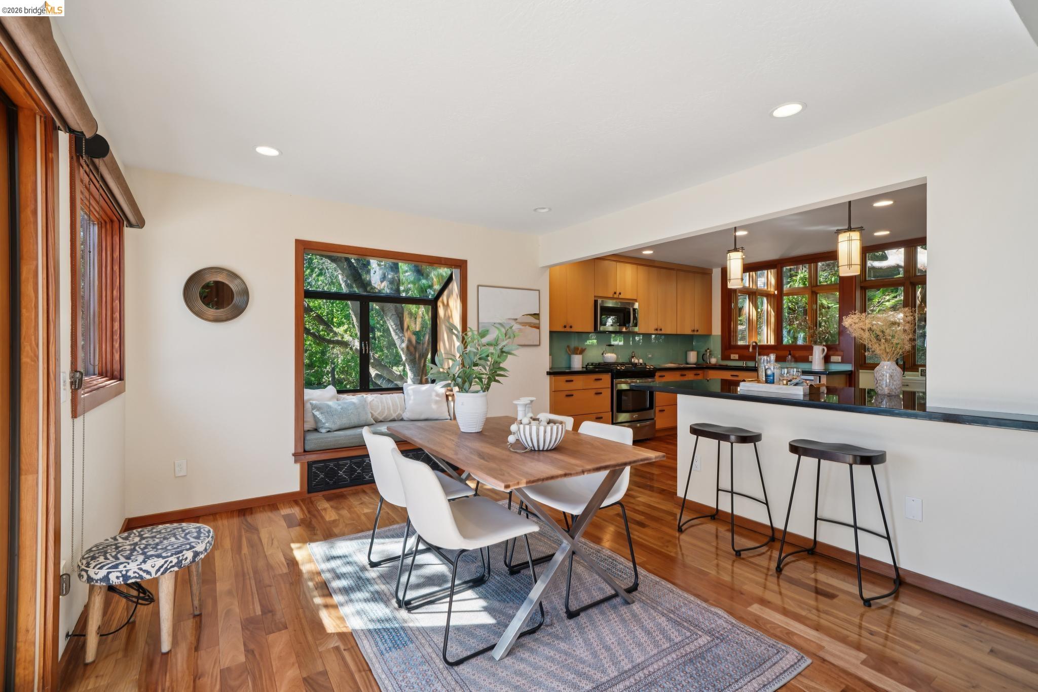 1183 Keeler Avenue Berkeley, CA 94708 - Photo 17 of 53 Dining space featuring light wood-type flooring, healthy amount of natural light, and recessed lighting
