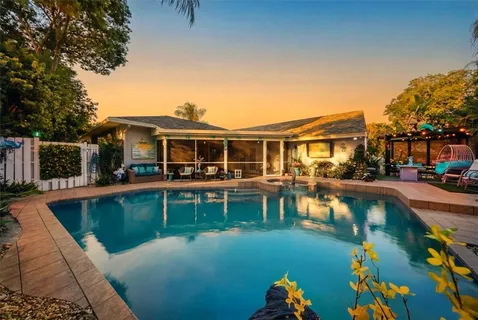a view of a house with pool