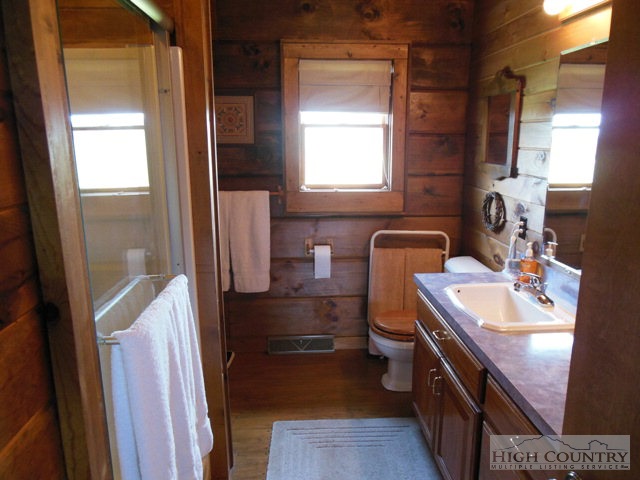 1242 Lazy Branch Road Ennice, NC 28623 - Photo 13 of 29 a bathroom with a sink a toilet and mirror
