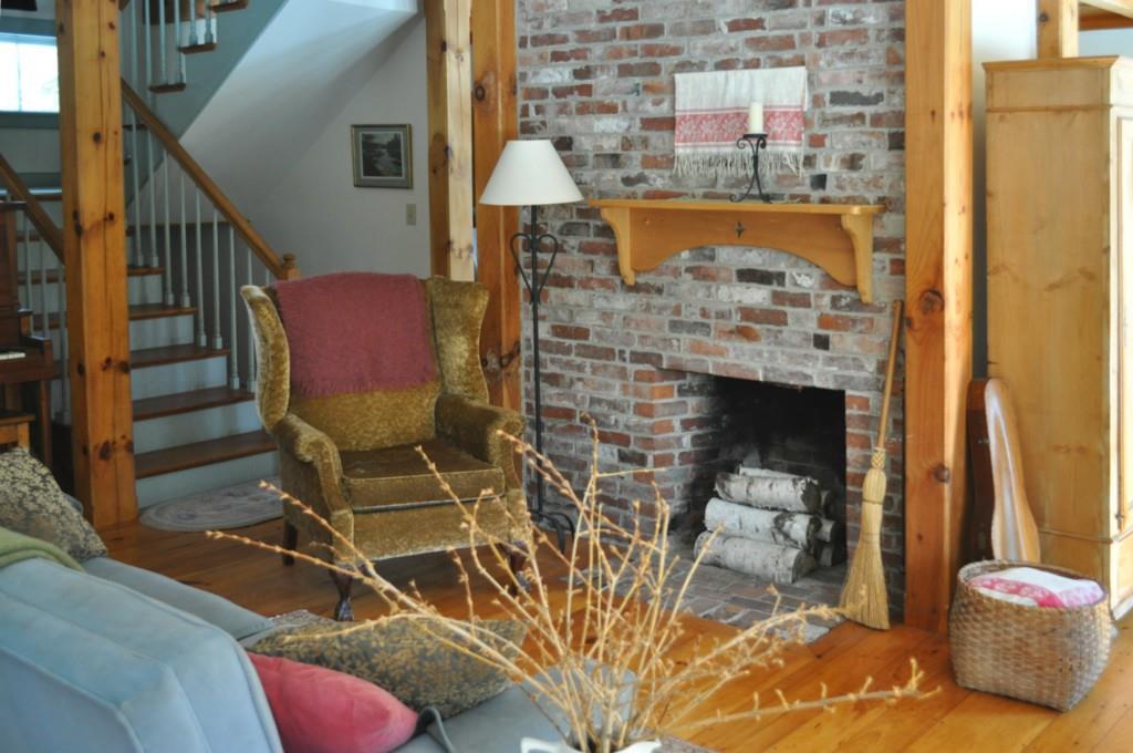 1 Maple Grove Road Round Pond, ME 04564 - Photo 10 of 21 Living room with wood-burning fireplace.