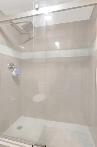 a bathroom with a shower