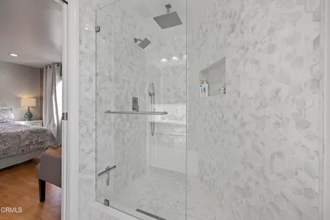 a bathroom with a shower