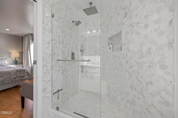 a bathroom with a shower