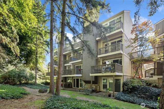 front view of a building with a yard