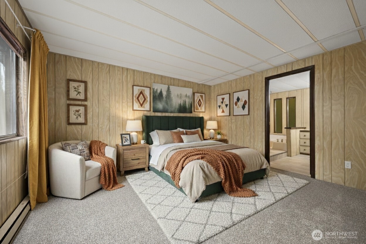 8532 Juniper Place Maple Falls, WA 98266 - Photo 22 of 37 a bedroom with bed and glass door