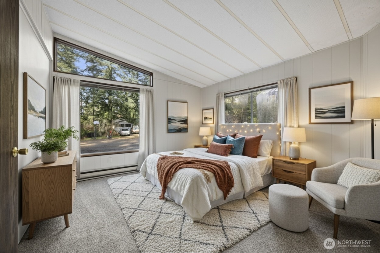 8532 Juniper Place Maple Falls, WA 98266 - Photo 3 of 37 a bedroom with furniture and large windows