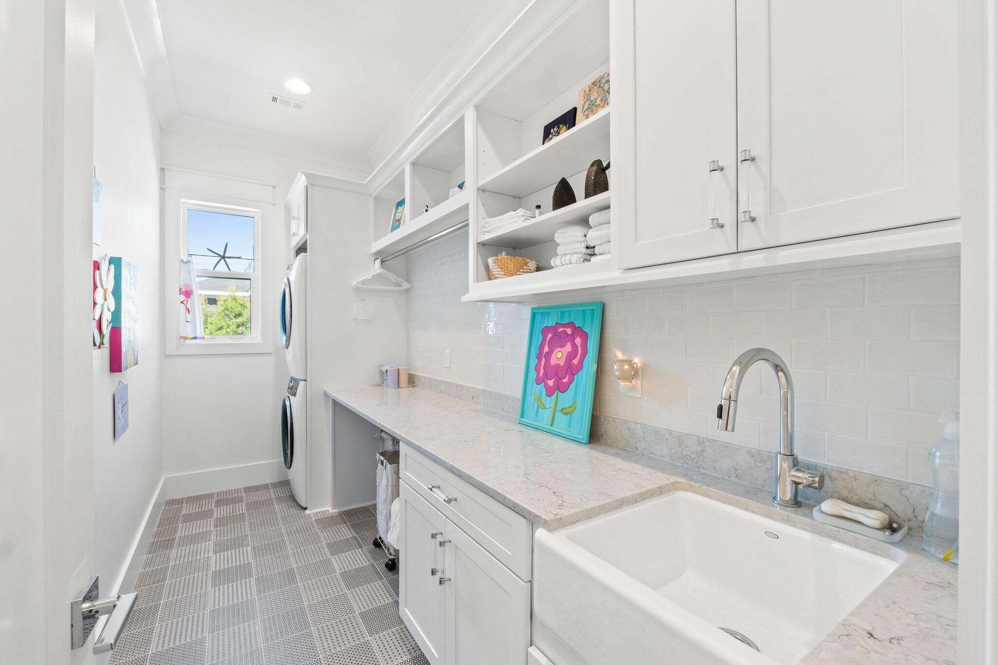 479 Ridge Road Santa Rosa Beach, FL 32459 - Photo 22 of 45 a utility room with sink dryer and washer