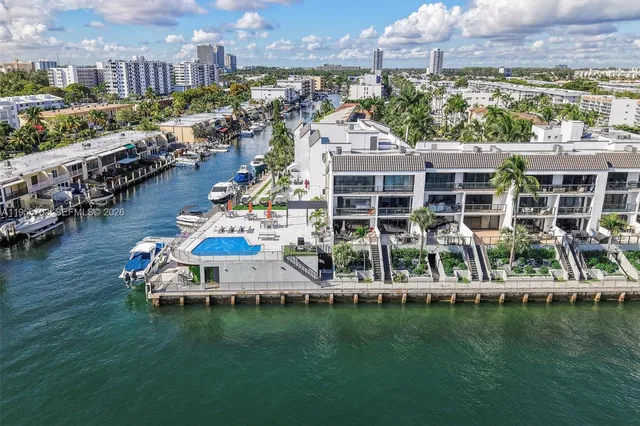 a view of a lake with a city view