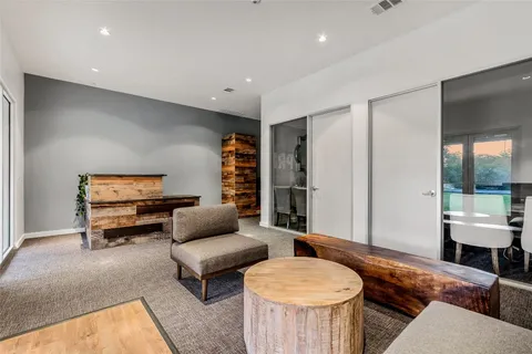 a living room with furniture and a couch