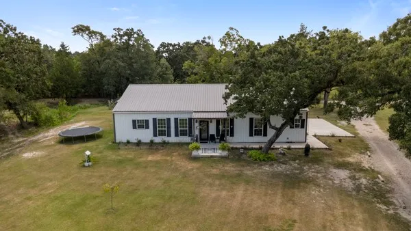 an aerial view of a house
