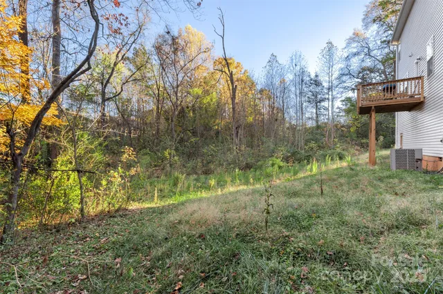 a backyard of a house with lots of green space