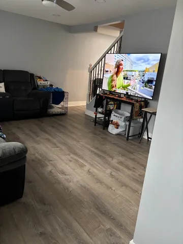 a living room with furniture