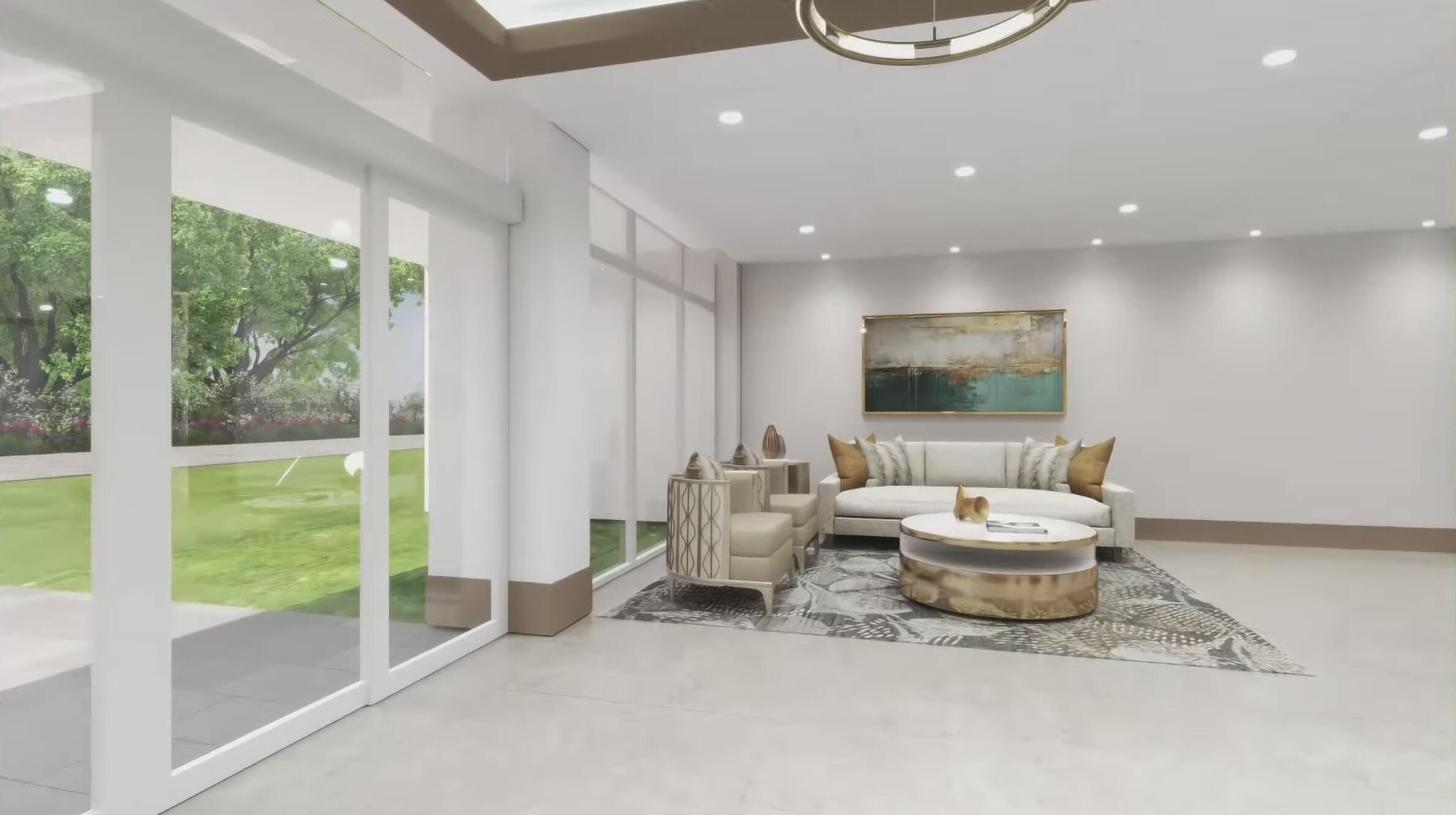 4101 North Ocean Boulevard, Unit 703 Boca Raton, FL 33431 - Photo 18 of 31 a living room with furniture and a floor to ceiling window