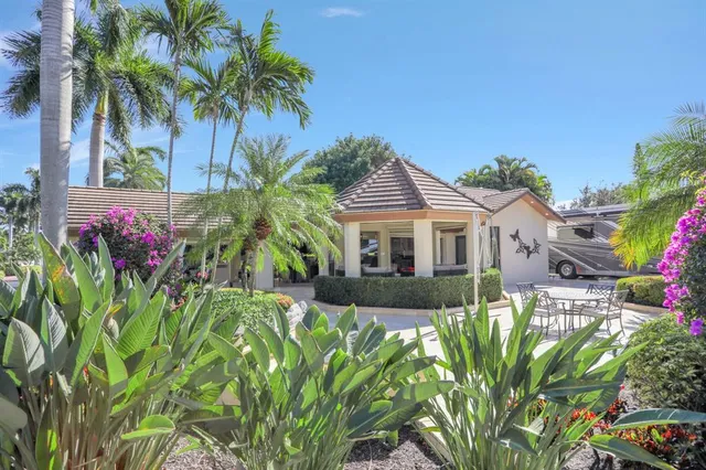 a view of a house with a patio