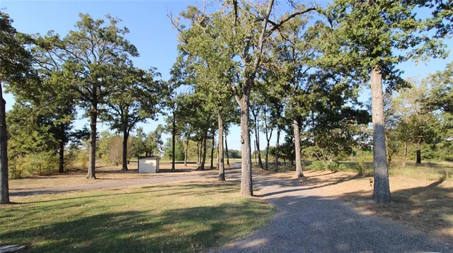 a view of road with trees