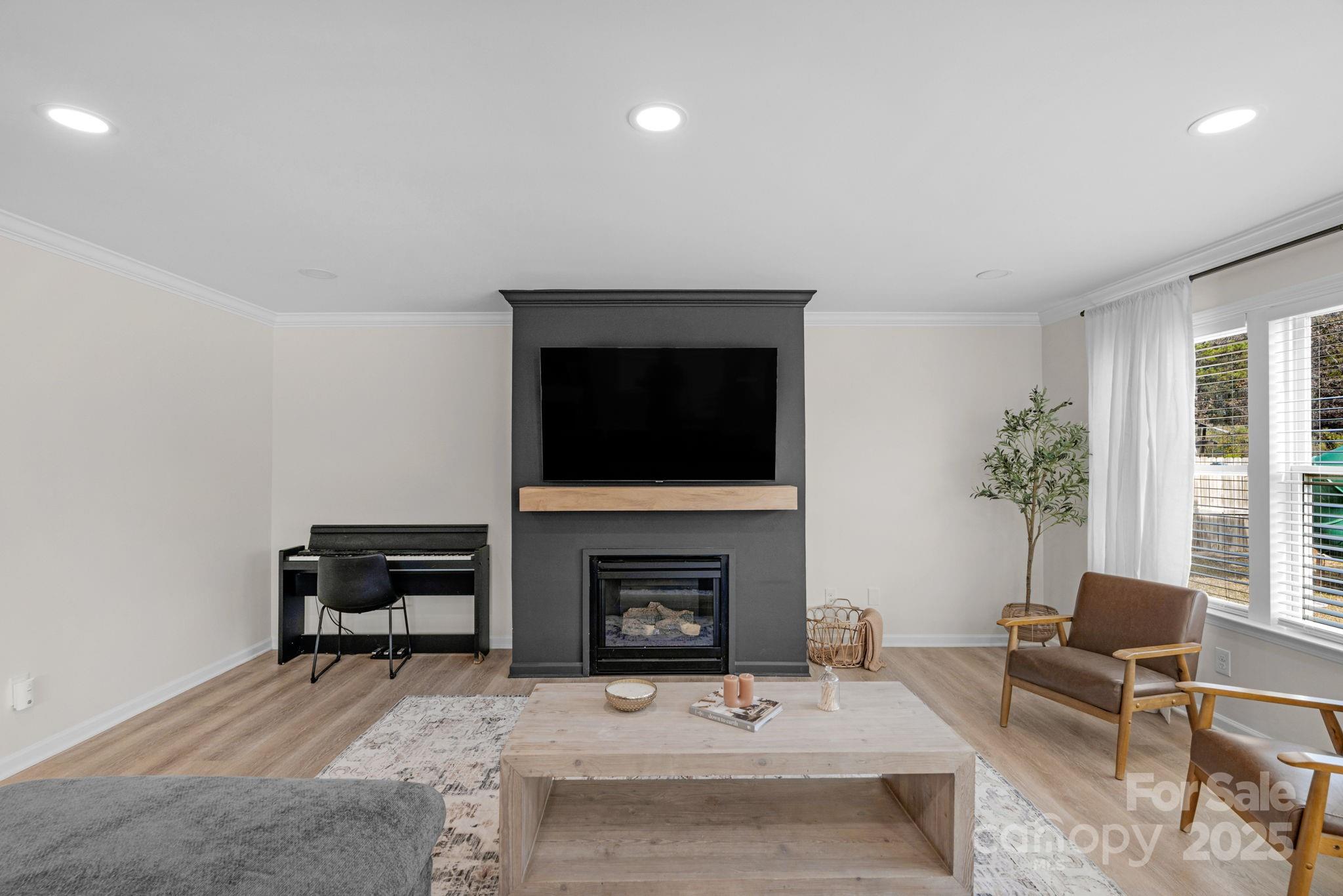 12847 Connemara Court Midland, NC 28107 - Photo 13 of 47 a living room with furniture a flat screen tv and a fireplace