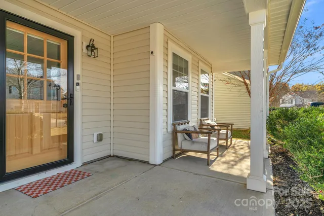 a view of balcony with patio