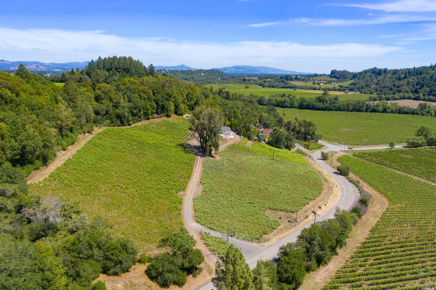 a view of a lake in middle of the town
