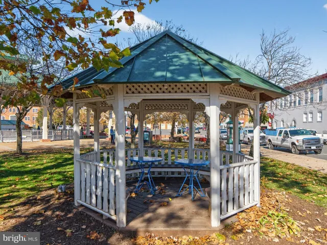 a view of a garden with an outdoor space