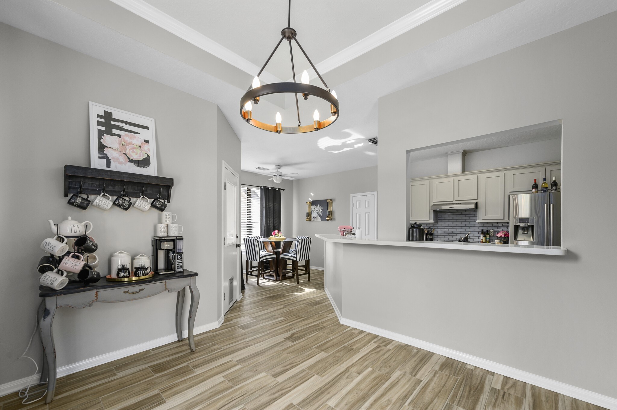12302 Fisher Drive Mont Belvieu, TX 77523 - Photo 12 of 23 a kitchen with wooden floor